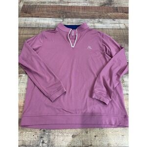 Rhoback Mens Pink 1/4 Zip Pullover Top Size XL (2103)